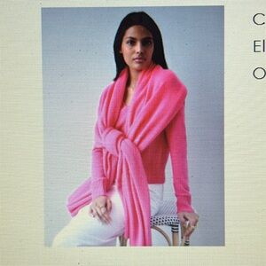 Cashmere Travel Wrap White + Warren electric magenta